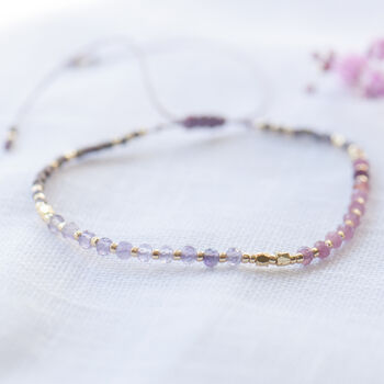 Minimalist Colourful Silk Thread Gemstone Bracelets, 10 of 12