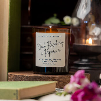 Black Raspberry And Peppercorn Scented Soy Candle, 2 of 3