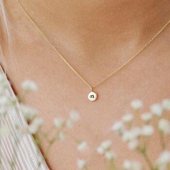 9ct Gold Dot Necklace With Initial, 2 of 6