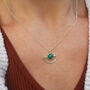 Round Malachite Sun Rise Necklace 9ct Gold Or Silver, thumbnail 2 of 4