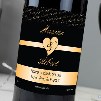 Personalised Couples Heart Shiraz Red Wine, 4 of 7