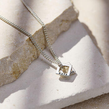 Men's Personalised Mini Open Square Necklace, 4 of 8