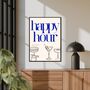 A4 Food And Drink Print, Happy Hour, Cheers Darling, thumbnail 4 of 5