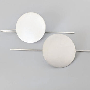 Recycled Silver Disc Threader Earrings, 2 of 4