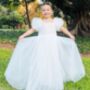Clara White Communion On Flower Girl Dress, thumbnail 4 of 8