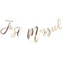 Gold Foiled 'Just Married' Wedding Bunting Decoration, thumbnail 2 of 3