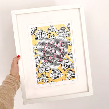 'I Love You With My Whole Heart' Illustrated Print, 2 of 4