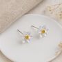 Sterling Silver And Gold Daffodil Stud Earrings – March Birth Flower – 6mm, thumbnail 4 of 10