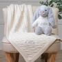 Personalised Blanket And Bashful Bunny In Grey/Cream, thumbnail 2 of 7