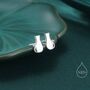 Minimalist Cat Stud Earrings In Sterling Silver, thumbnail 1 of 11