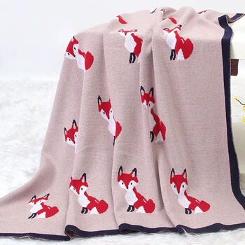 Little Fox Knitted Baby Blanket, 3 of 12