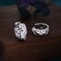 Chunky Huggie Hoop Earrings In Sterling Silver, thumbnail 2 of 12