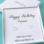 Happy Birthday Heart Earrings, thumbnail 1 of 3