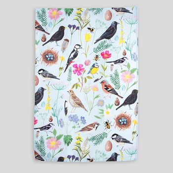Cornish Garden Birds And Florals Tea Towel, 3 of 8