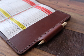 Italian Leather Golf Scorecard Holder With Pen Loop, 3 of 11