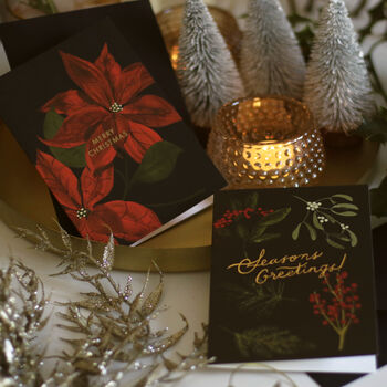 Botanical Foliage Christmas Card 'Seasons Greetings', 3 of 3