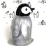 Cute Hand Blown Solid Glass Penguin Chick Figurine, thumbnail 5 of 7