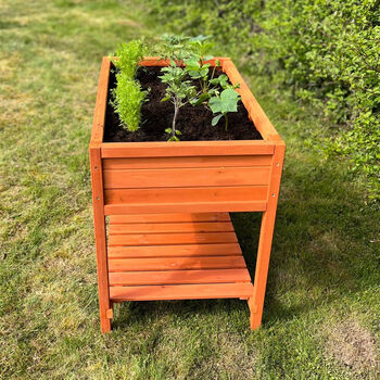 Wooden Raised Herb Planter With Two Liners, 2 of 9