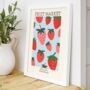 Strawberry Wall Art Fruit Market Print, thumbnail 1 of 4