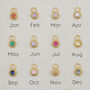 18ct Gold Plated Birthstone Charm, thumbnail 1 of 3