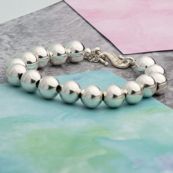 Chunky Sterling Silver Classic Ball Bracelet, 2 of 3