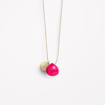 Hot Pink Chalcedony Fine Cord Necklace, 3 of 4