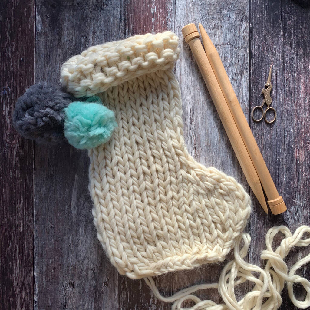 Supersize Stocking Knitting Merino Wool Kit, 1 of 7