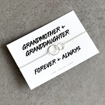 Grandmother And Granddaughter Sterling Silver Linked Ring Bracelet, 3 of 6