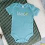 Personalised Intertwined Dinosaur Baby Vest, thumbnail 1 of 2