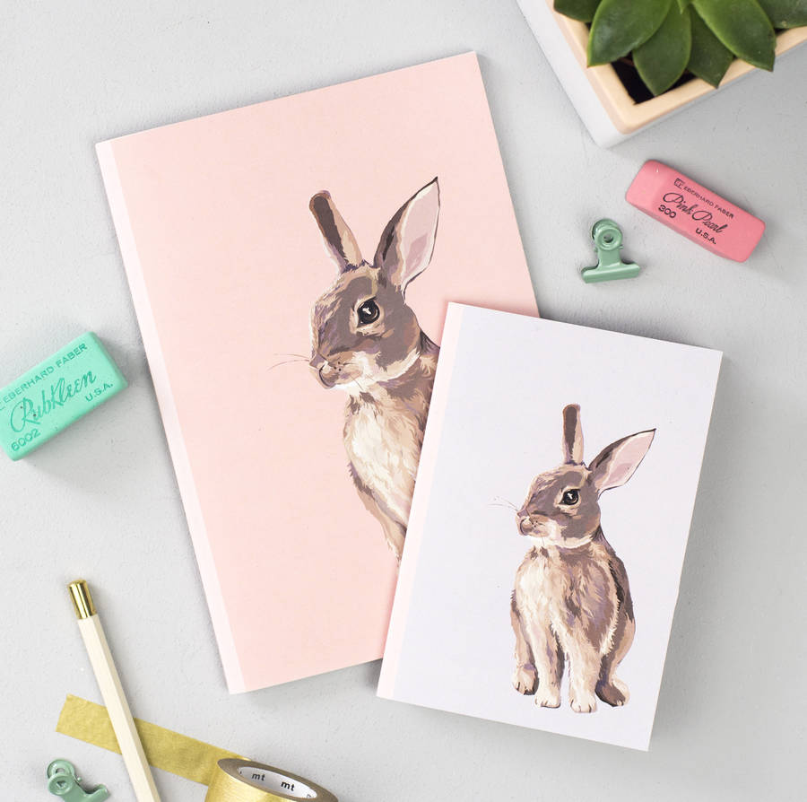 Set Of Two Rabbit Notebooks By Sirocco Design