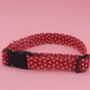 White Hearts On Red Dog Collar, thumbnail 2 of 9