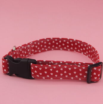 White Hearts On Red Dog Collar, 2 of 9