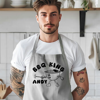 Personalised BBQ King Apron, Funny Grilling Apron, 2 of 12
