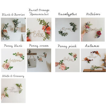 Personalised Couple's Floral Name Sign, 7 of 9
