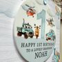 1st Birthday Or Any Age Vehicles Keepsake Card, thumbnail 4 of 4