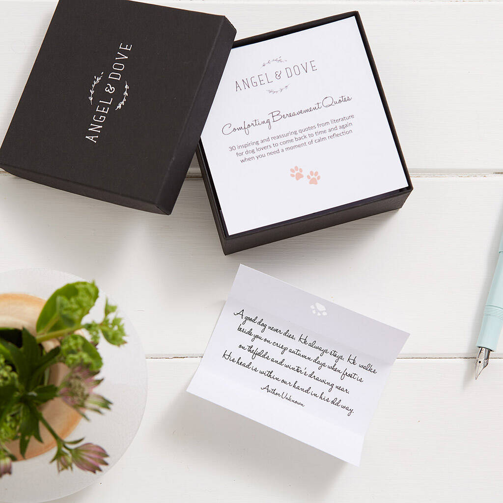Gift Boxed Dog Bereavement Quotes Sympathy Gift By Angel & Dove