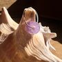 Amethyst Disc Sterling Silver Hoop Earrings, thumbnail 2 of 4