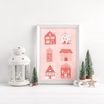 Cosy Christmas Houses Print, 3 of 4