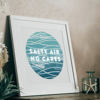 Salty Air No Cares, Coastal Ocean Wave Print, 4 of 6