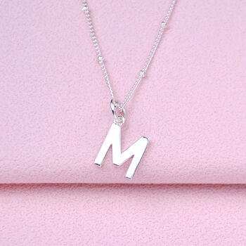 Sterling Silver Modern Initial Charm Necklace, 4 of 6