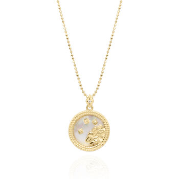 Asta Zodiac Necklace Mother Of Pearl 18 K Gold Plated, 3 of 12