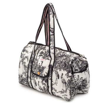 Serendipity Cotton Duffel Bag Black / White Crane, 4 of 4