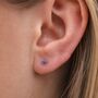 4mm Sterling Silver Amethyst Stud Earrings, thumbnail 2 of 3
