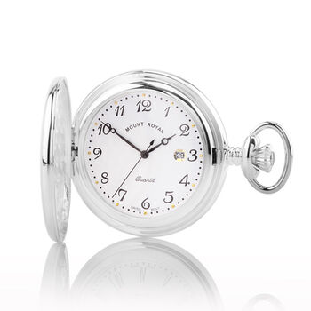 Classic Personalised Chrome Calendar Pocket Watch, 2 of 2