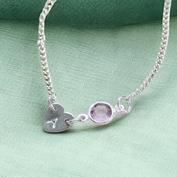 Dainty Heart Bracelet With Birthstone, 4 of 8