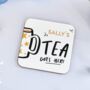Personalised Tea Goes Here Coaster Gift For Tea Lover, thumbnail 1 of 2