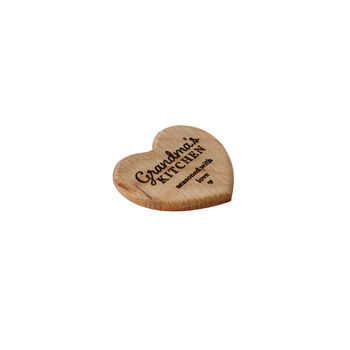 'Grandma's Kitchen Seasoned With Love' Oak Heart Magnet, 3 of 3