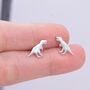 Sterling Silver T Rex Tyrannosaurus Dinosaur Stud Earrings, thumbnail 6 of 12