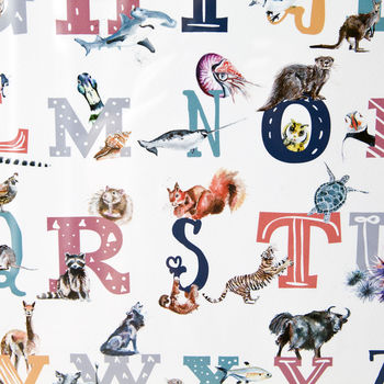 Inky Animal Alphabet A To Z Nursery Illustration Print, 6 of 8