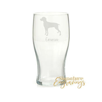 Personalised Weimaraner Dog Engraved Glass, 4 of 6